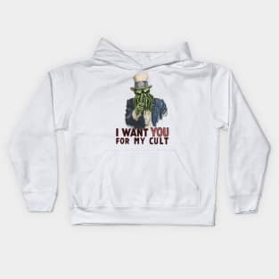 Uncle Sam sign parody -  Cthulhu I want you for my cult Kids Hoodie